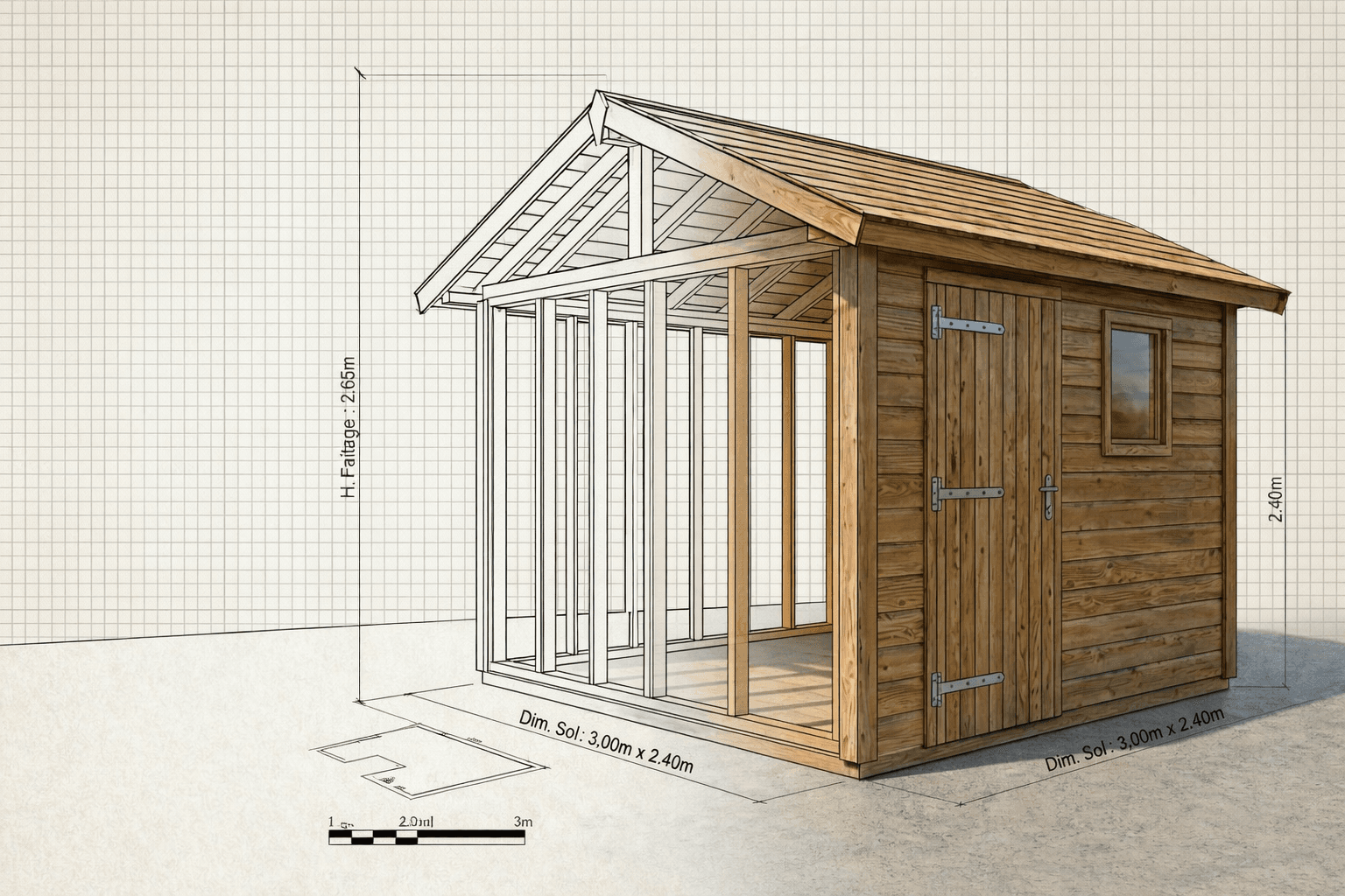 Cabanon 3.0 × 2.5 m